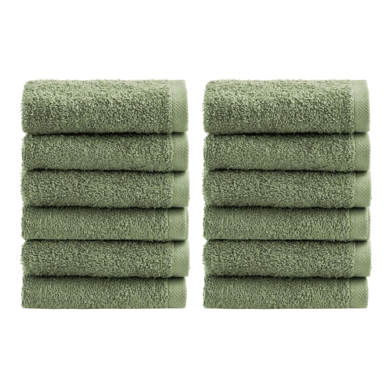 NELLA BIAGINI Minerva Bathroom Washcloths 30 x 30 cm, Set of 12, 100% Pure Terry Cotton, 420 g/m², Soft, Absorbent, Practical, Durable, Solid Colour