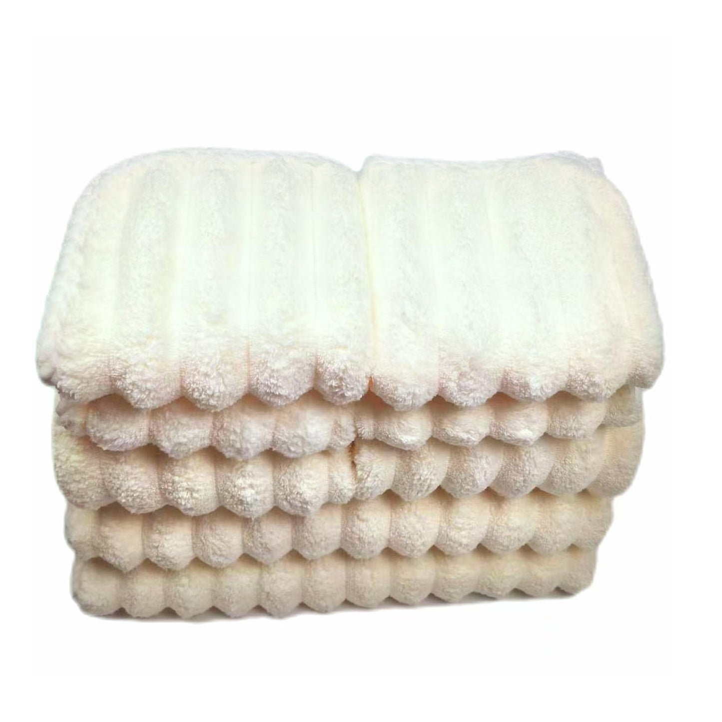 Soft Bath Towels Set, Microfiber Ribbed Oversized Bath Towels Extra Large for Bathroom, Home, Hotel, Spa, Beach, Pool, Gym (8-Piece Towel Set, Beige)