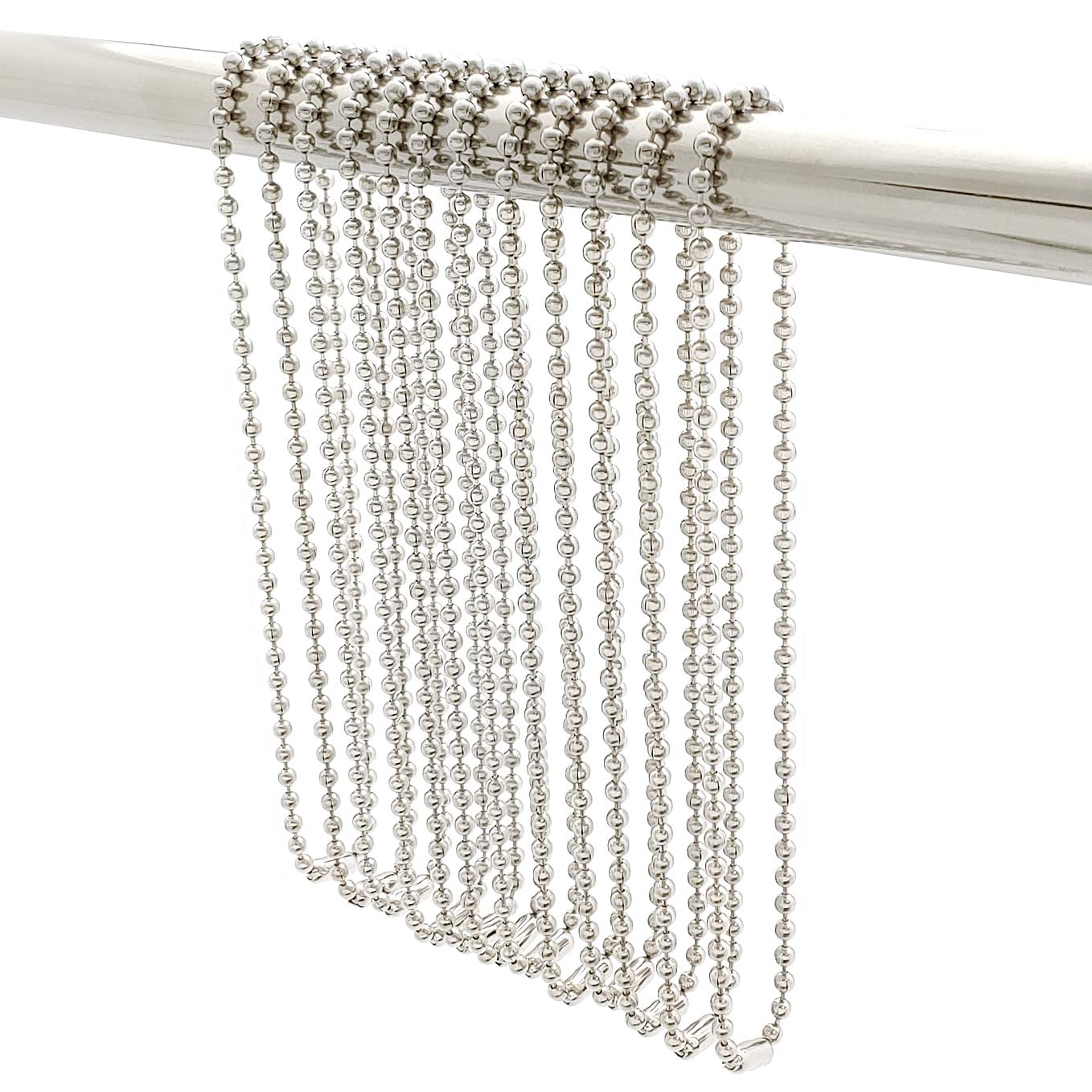 Shower Curtain Hooks Long Size 27inch/70cm, Shower Curtain Rings 12pcs, spa-Quality Look, Stainless Steel