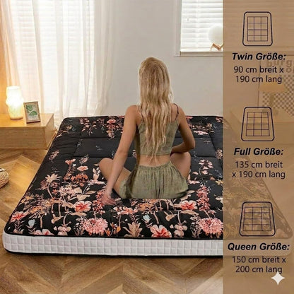 MAXYOYO Futon Mattress, Padded Japanese Floor Mattress Quilted Bed Topper, Extra Thick Folding Sleeping Pad Breathable Floor Lounger Guest Bed for