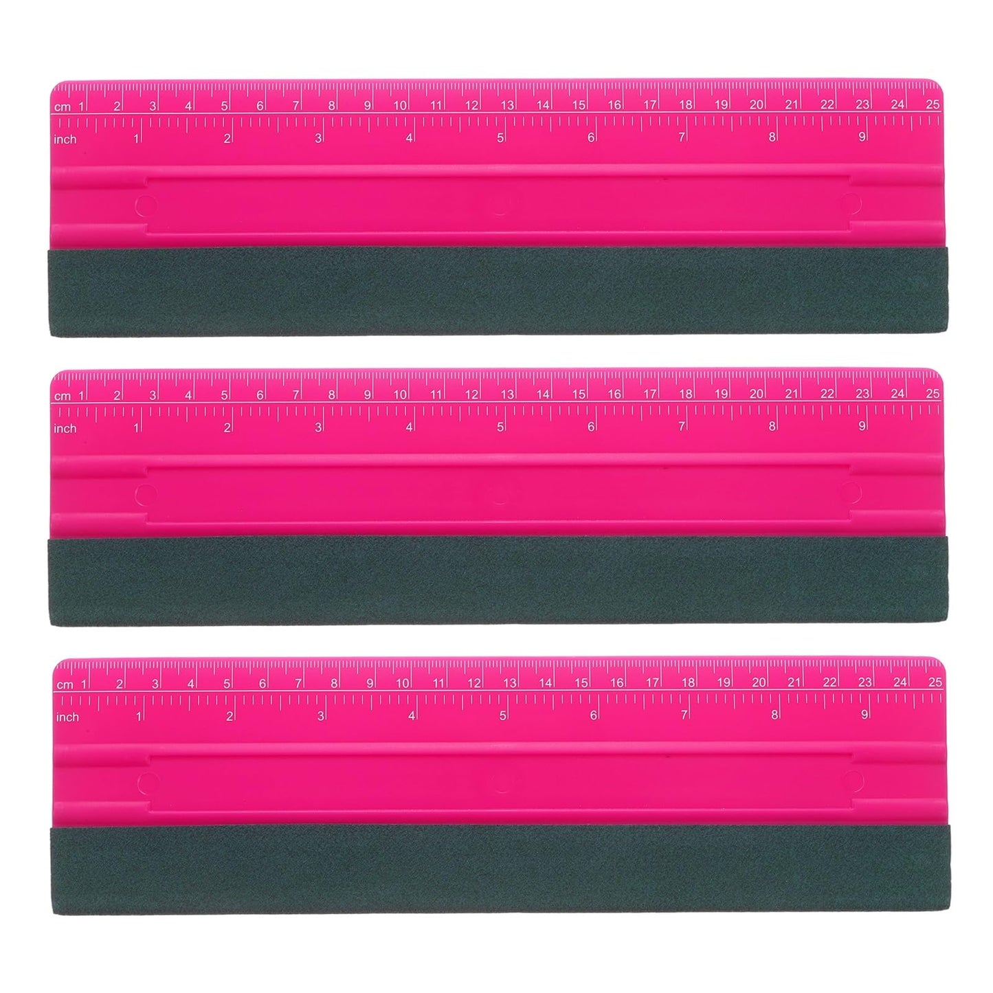 sourcing map 3pcs Vinyl Wrap Squeegee 9.8" Felt Edge Wrap Scraper with Ruler Vinyl Squeegee Window Tint Tool for Decal Wallpaper Window Car Wrapping,