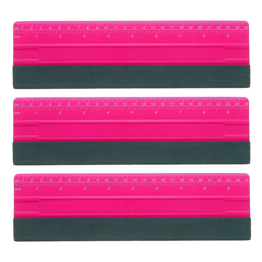 sourcing map 3pcs Vinyl Wrap Squeegee 9.8" Felt Edge Wrap Scraper with Ruler Vinyl Squeegee Window Tint Tool for Decal Wallpaper Window Car Wrapping,