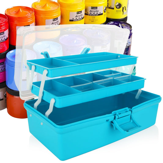 ASelected 3 Layer Craft Storage Box 3 Layers Plastic Cantilever Craft Box Medicine Organizer Tools Cosmetic Pens Sewing Box With 2 Trays For Medicine,