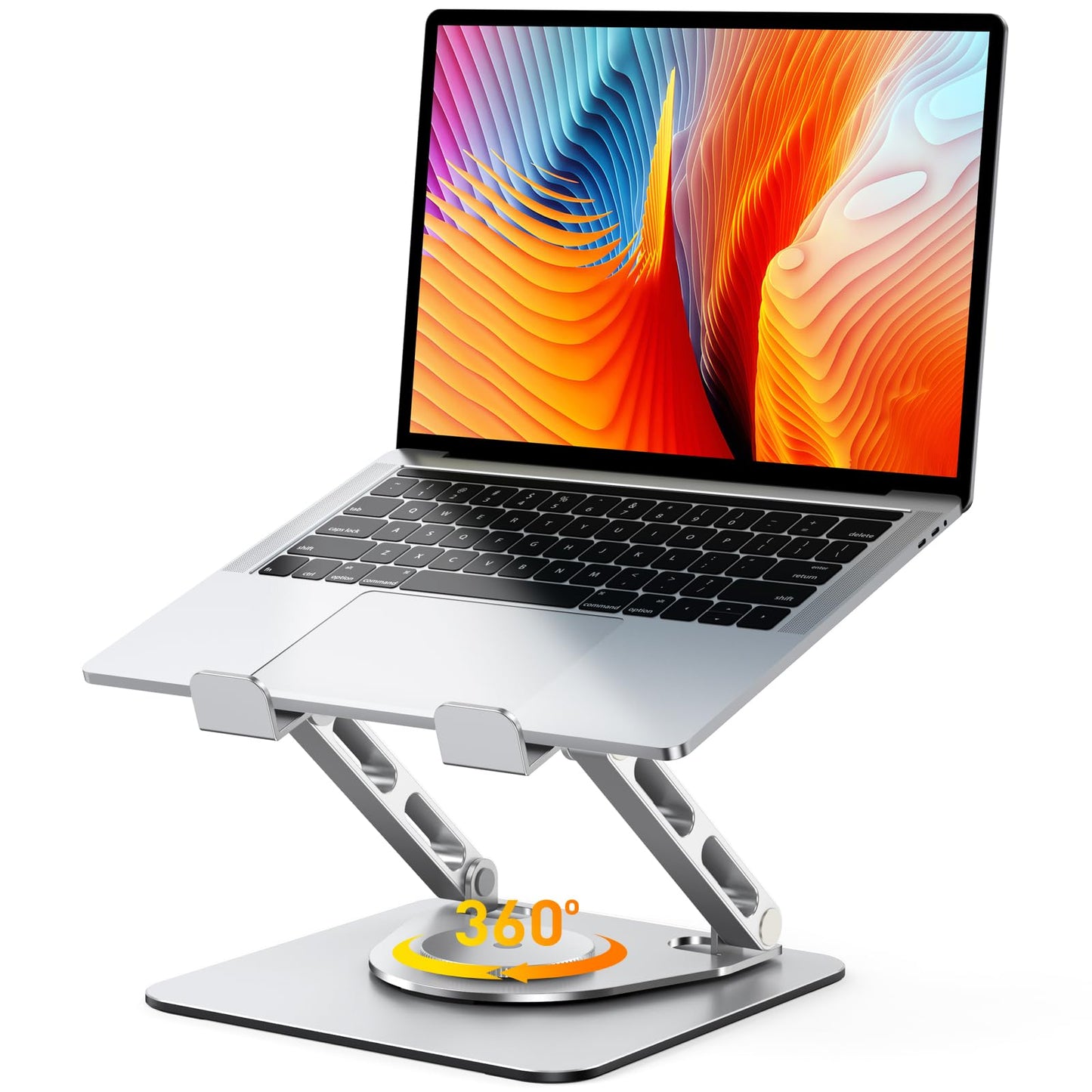 Glangeh Laptop Stand [360° Flexible Rotating], Dual-Bar Support & Height Adjustable Laptop Riser Stand for Desk