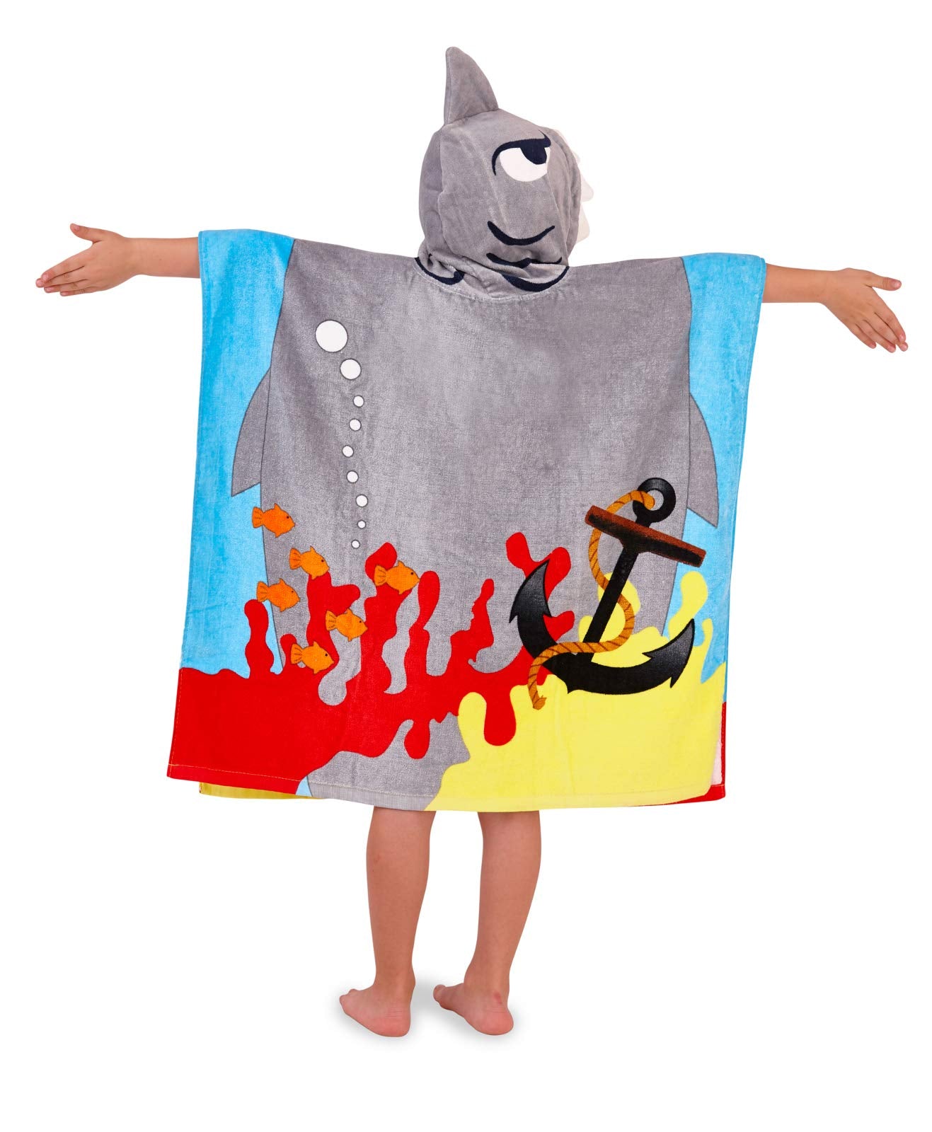 Lora Dora Boys Girls Hooded Poncho Summer Beach Swim Towel Shark