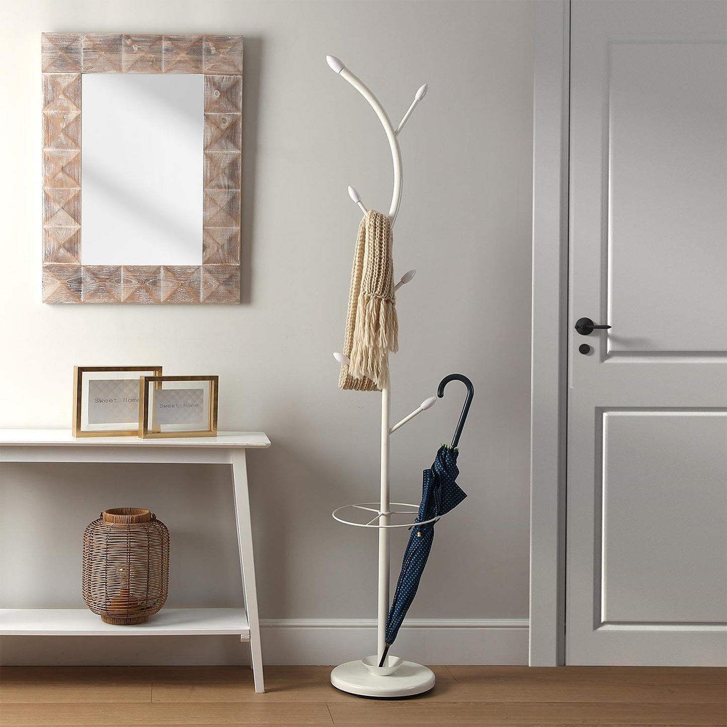 Versa 187903 Coat Stand white, 185 x 30 x 30 cm