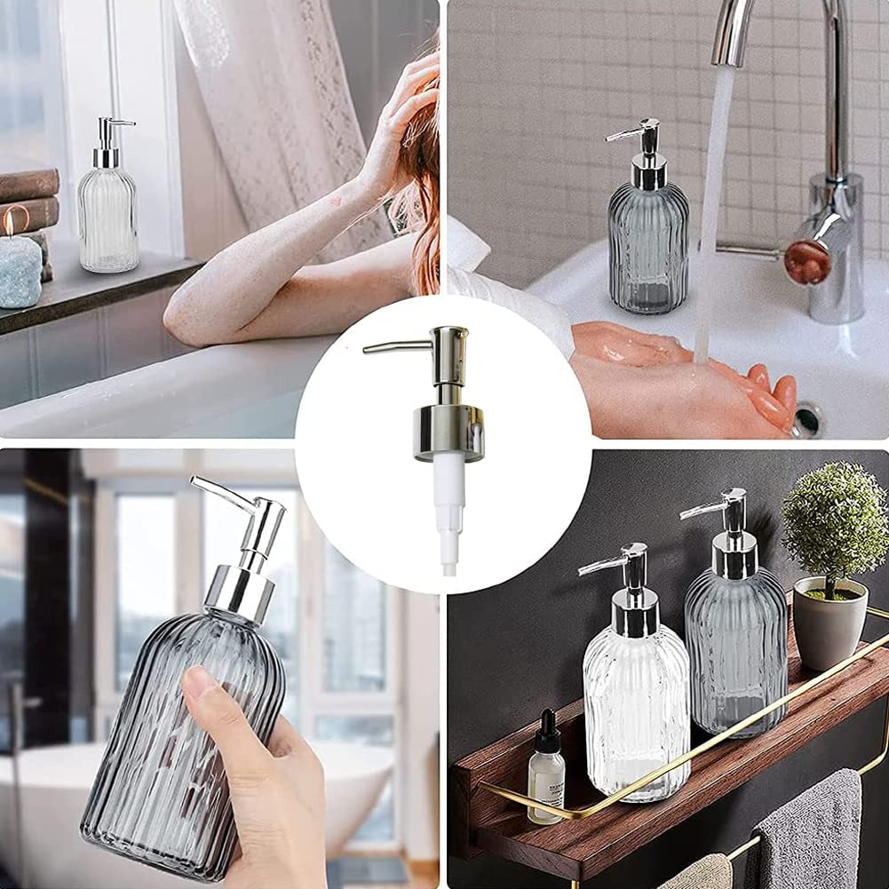 4 pieces threaded bottle soap dispenser, pump head for bottles screw, soap dispenser pump head, with 20 cm hose, screw-in pump head for bottles