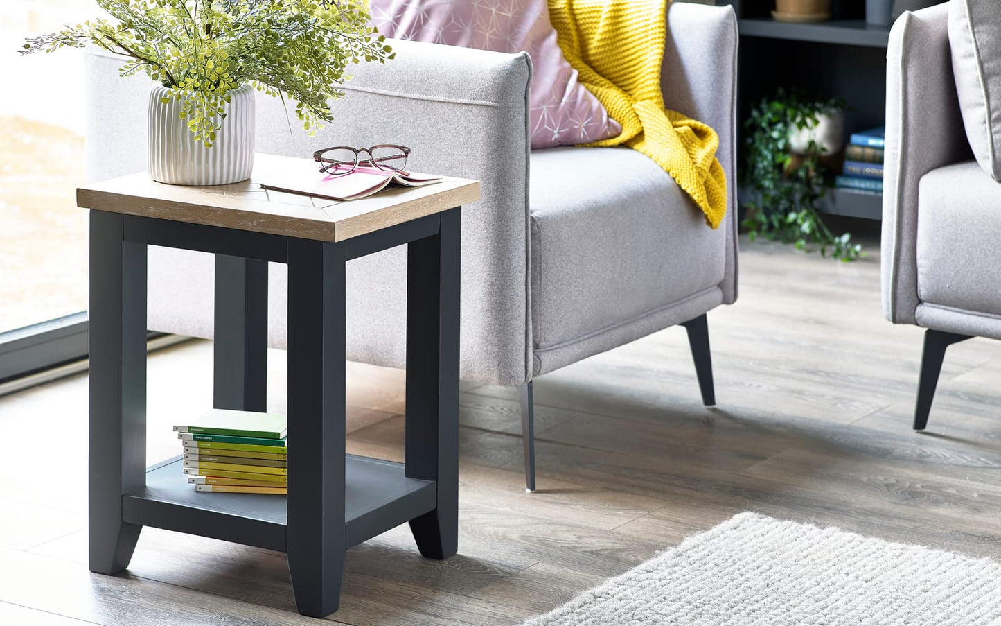 Julian Bowen Bordeaux Lamp Table, Dark Grey