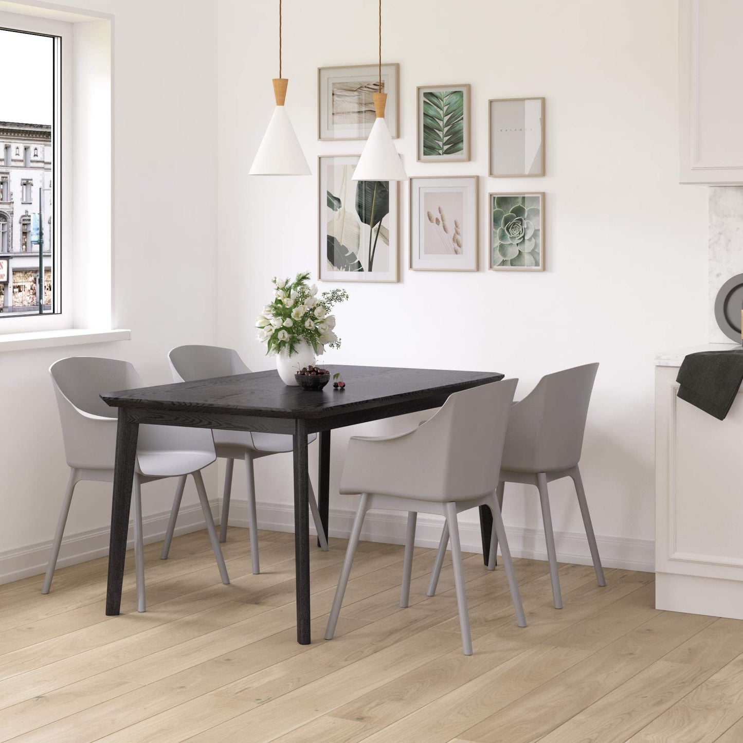 Dorel Home Camelo Collection Light Gray Dining Chairs, 2-Pack