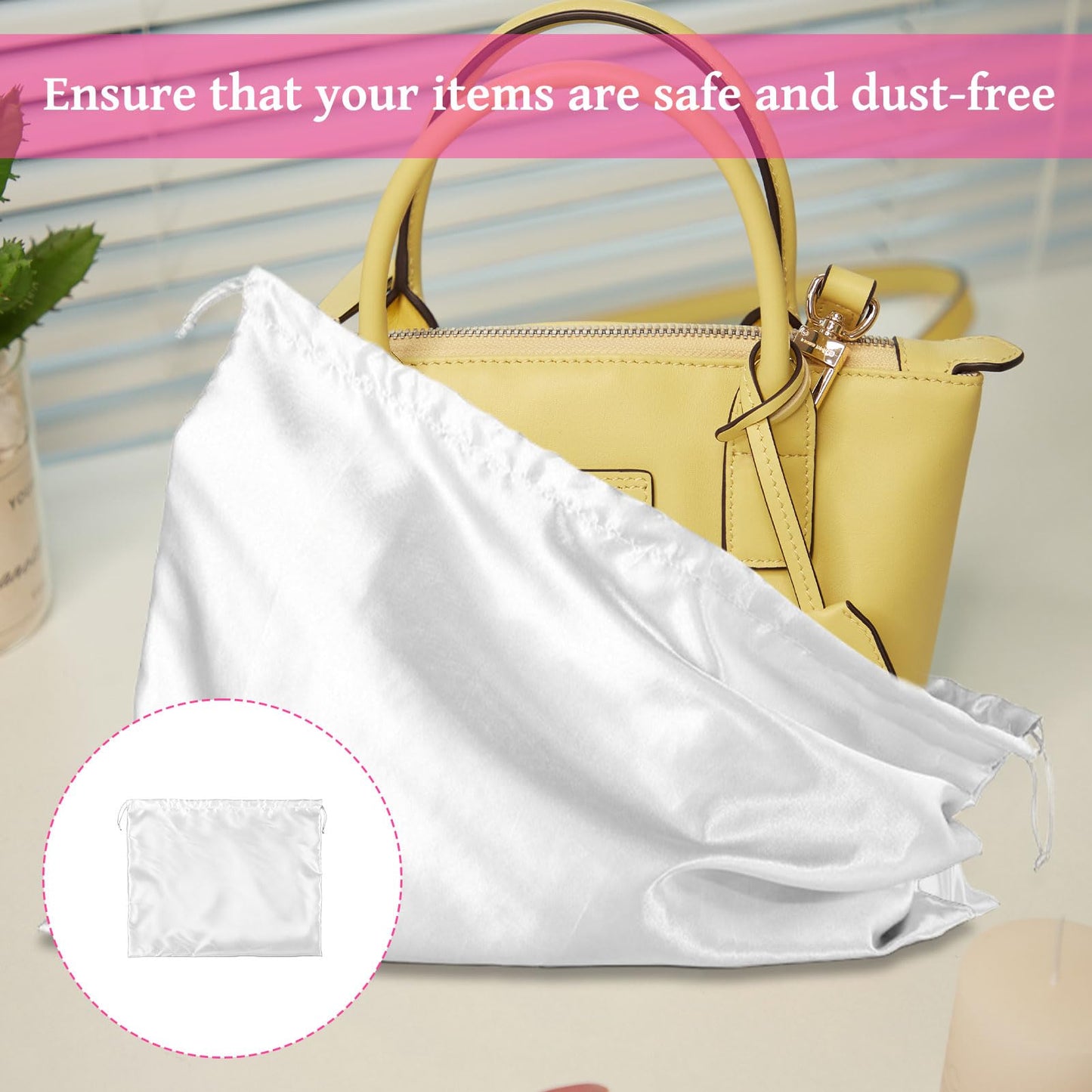 Dust Bags for Handbags, 3pcs Set of Silk Handbag Dust Bags Clear，40x50cm Dusts Bag Clear Suitable for Storing Handbag, Bag, Shoe and Other Item
