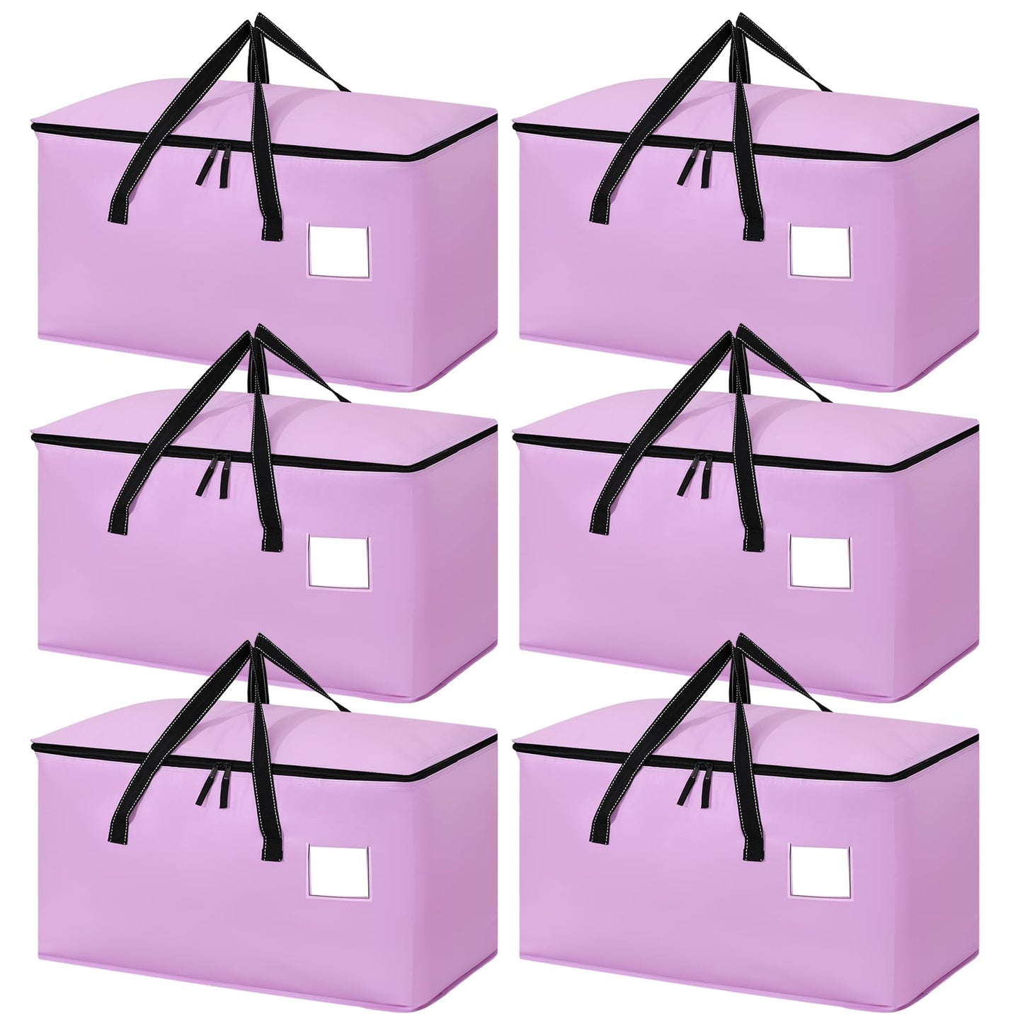 Dntorx 6 Pack 90L Moving Bags, Waterproof Moving Boxes with Zips,Purple