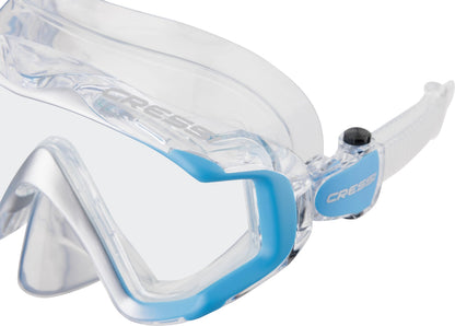 Cressi Liberty 3 Windows-Diving/Snorkeling Panorama Mask, Clear/Blue/Silver, Uni