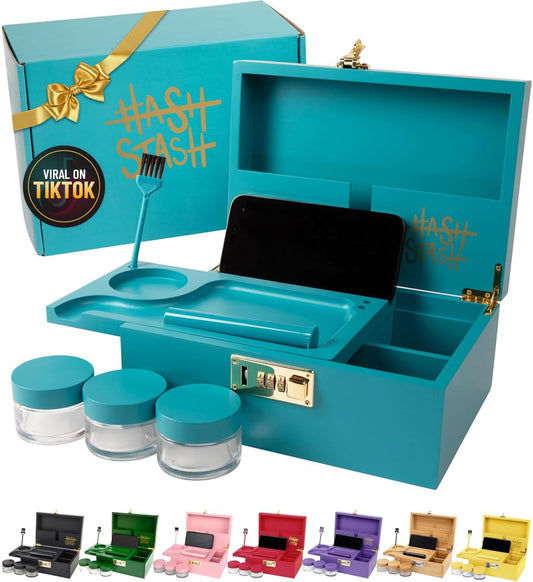 HASHSTASH - The OG Storage Box Teal and gold