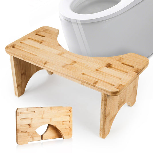 HXREDXD Bamboo Toilet Stool, Healthy Portable Toilet Stool, 17 cm, Non-Slip Stool for Adults Children, Folding Toilet Stool, Bathroom Stool, Made of