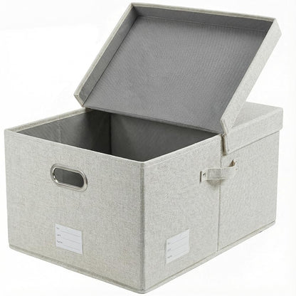 Prandom Storage Boxes with Lids Extra Large,58x40x30cm,Beige1-Pack