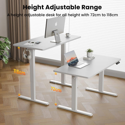 WALKINGDESK Electric Standing Desk, 160 x 60 cm, White