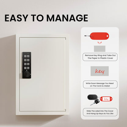 Grimtron Electronic 40 Key Safe Wall Mounted, Beige Key Lock Box With Code