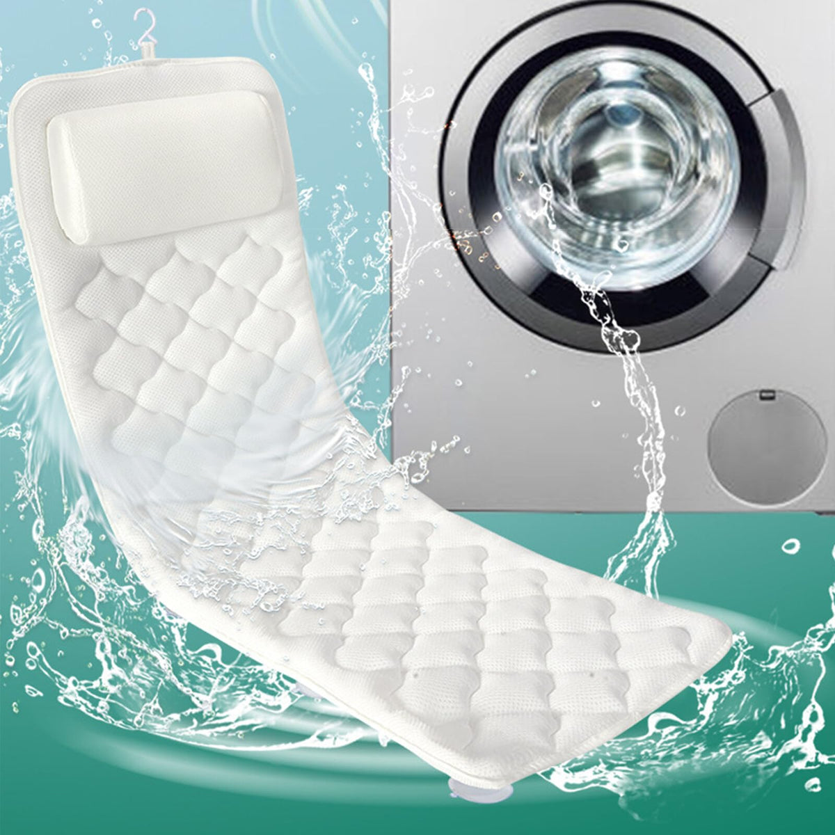 Full Body Bath Pillow for Tub Non-Slip Spa Bathtub Mat Mattress Pad
