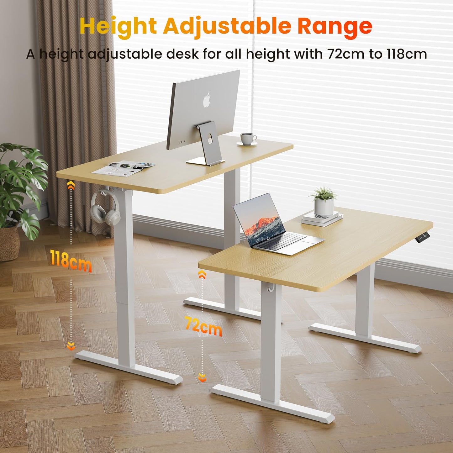 WALKINGDESK Electric Standing Desk, 160 x 60 cm, Oak