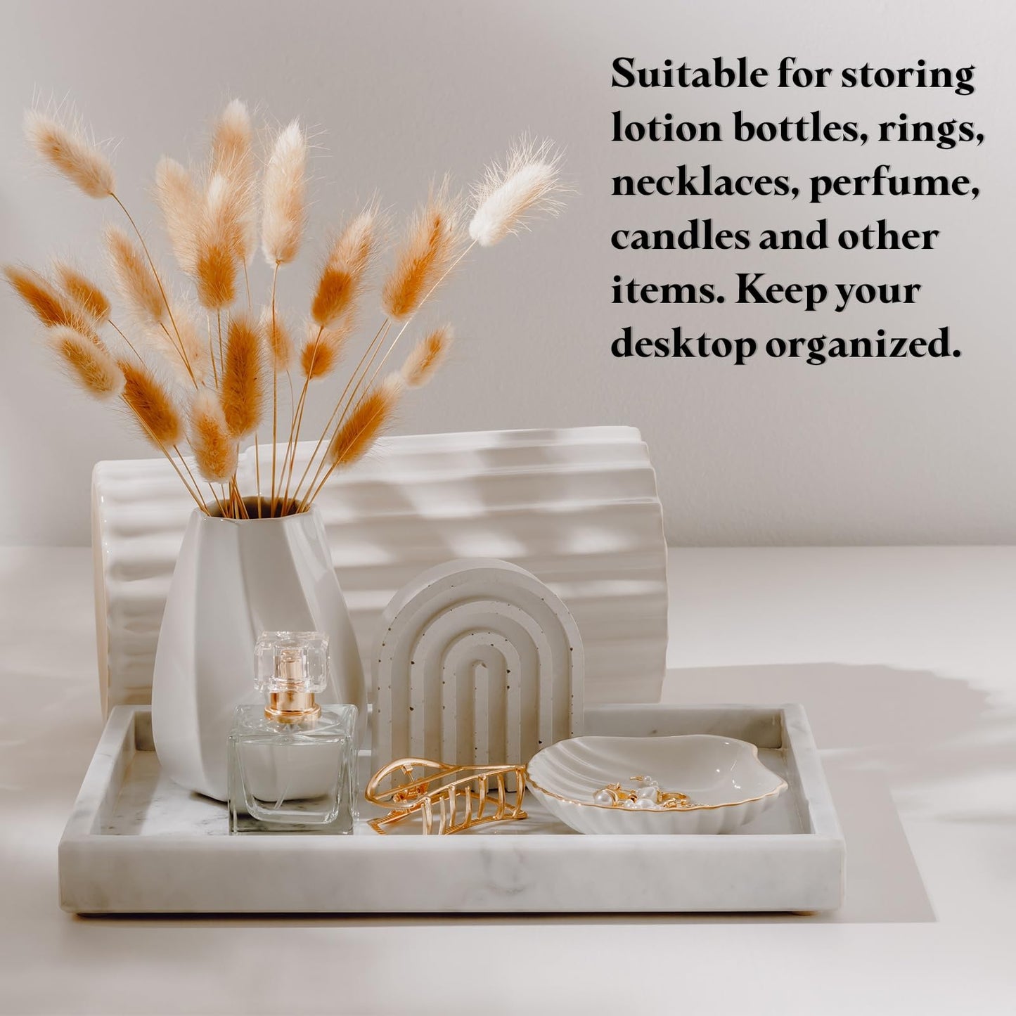 sourcing map 2Pcs Bathroom Vanity Tray, 11.8" x 5" Silicone Soap Dispenser Trays, Shatterproof Kitchen Sink Organizer for Soaps Keys Candle Trinket