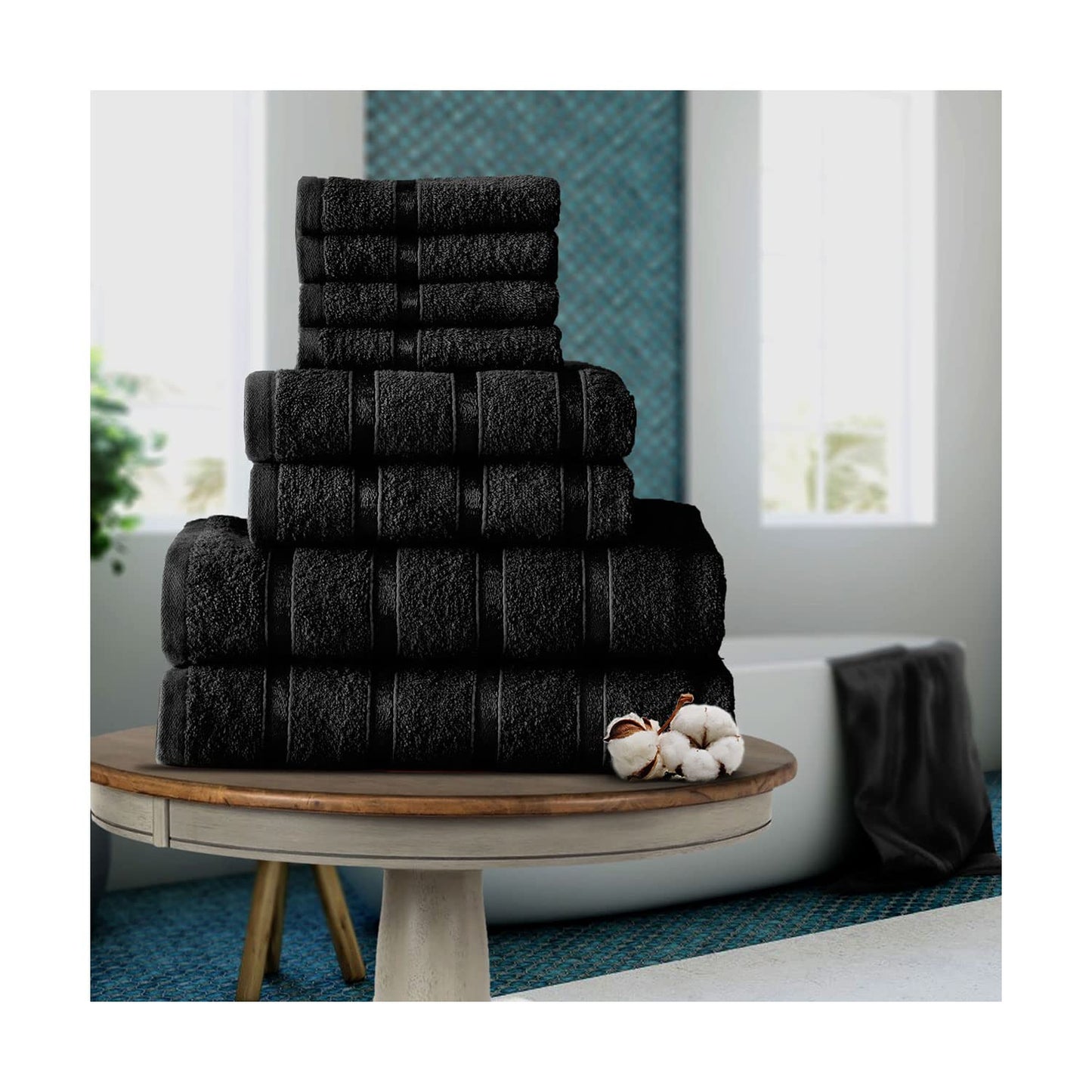 FAIRWAYUK 8-Piece Towels Bale Set for Bathroom, Ultra Soft Premium Quality Water Absorbent Towel Gift Sets, 100% Egyptian Cotton