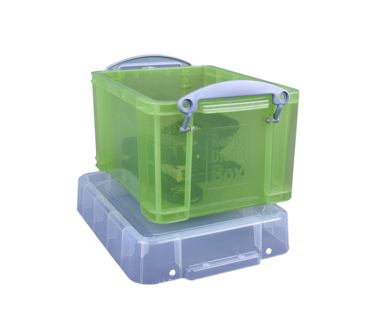 Really Useful Plastic Storage Box 3 Litre Transparent Green