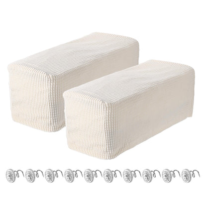 sourcing map 2pcs Stretch Armrest Covers for Chairs/Sofas, Couch Arm Covers with Twist Pin, Furniture Protector Slipcovers White