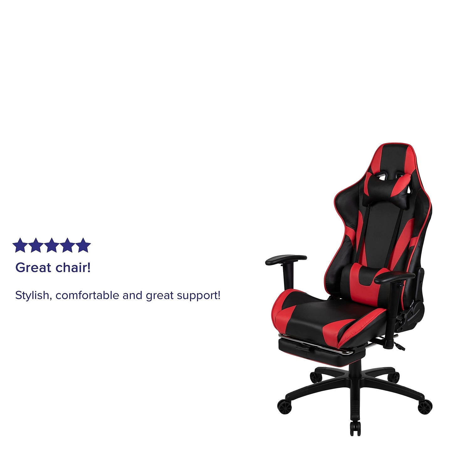 Flash Furniture X30 Gaming Chair, Ergonomic Office Chair for PC and Gaming Setups, Adjustable Racing Chair with Fully Reclining Back Support