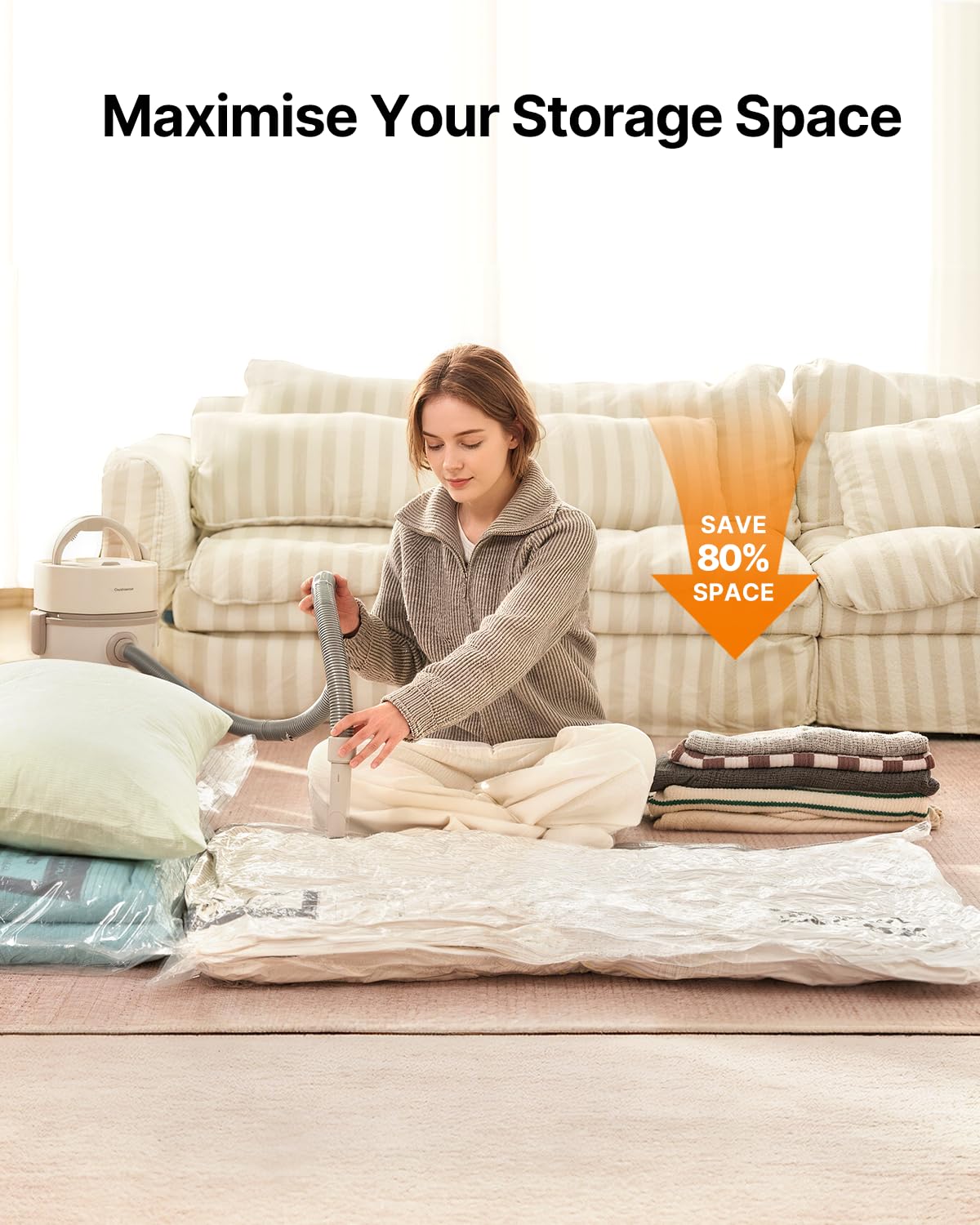 VINTAR Extra Large Vacuum Storage Bags, 4 Pack 100x130cm