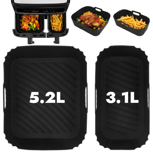 GINOYA Air Fryer Liners for Tefal Easy Fry 5.2L/3.1L, Tower T17099, Lakeland 5L/3L, Salter EK5729, Netta 5.5L/3.5L, EUARY 4L/6L, Huddle 5L/3.5L, Air