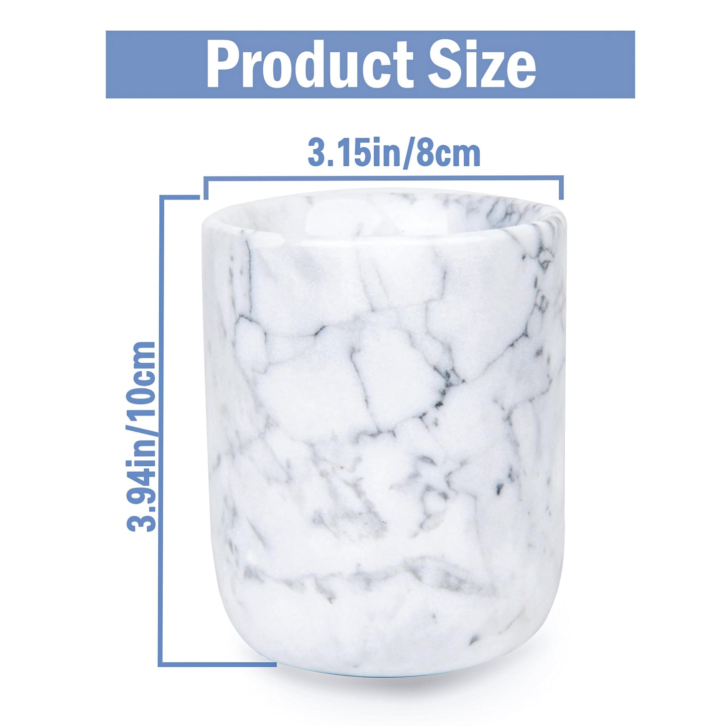 SIPARUI Marble Toothbrush Holder,Bathroom Toothbrush Cup Toothpaste Holder,Toothbrush Storage,Travel Camping Portable Reusable Storage Cups,Sturdy