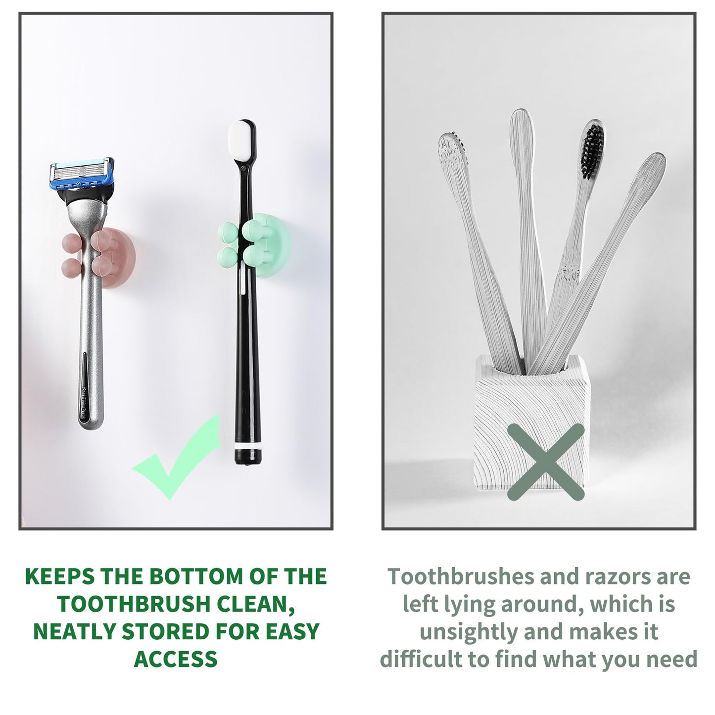 Silicone Toothbrush Holders Multi-Function Hook Razor holder Waterproof Self Adhesive Wall Mounted Single Hook for Wall or Glass for Hanging Bathroom