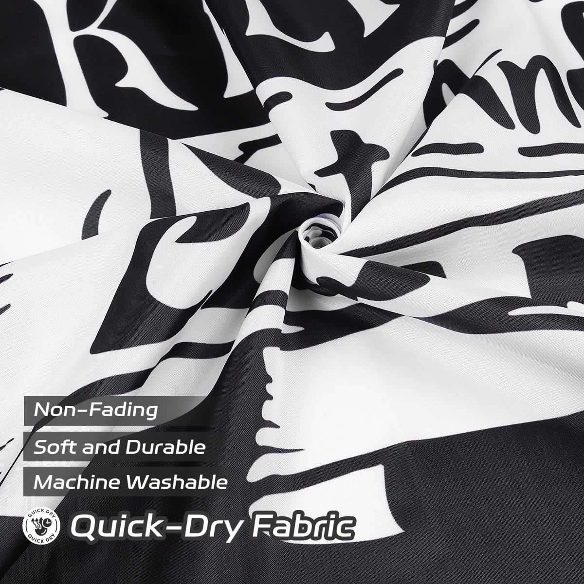 Dazzlewall Black Shower Curtain for Bathroom Mould & Mildew Resistant