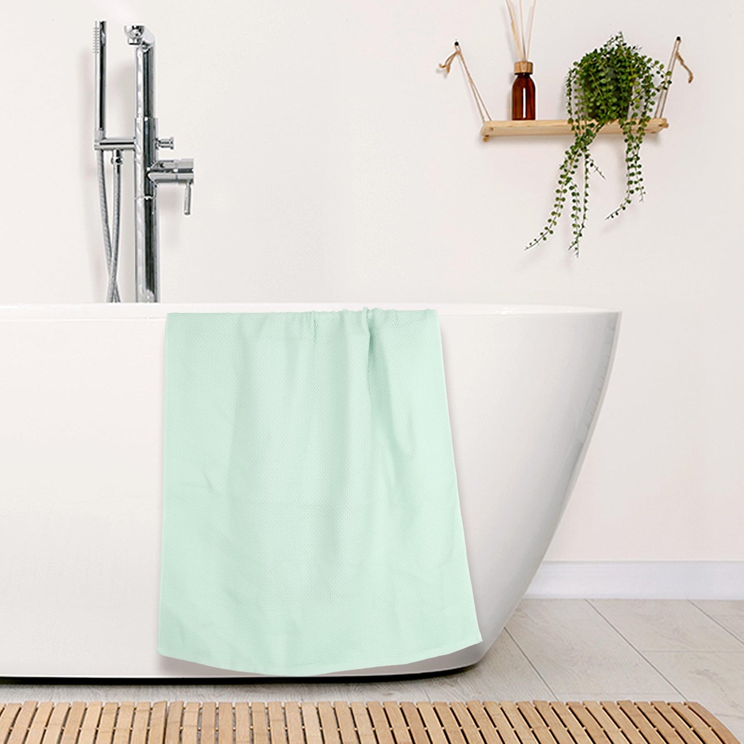 Uxcell Cotton Waffle Quick Dry Bath Towels 2 Pack for Bathroom Gym SPA