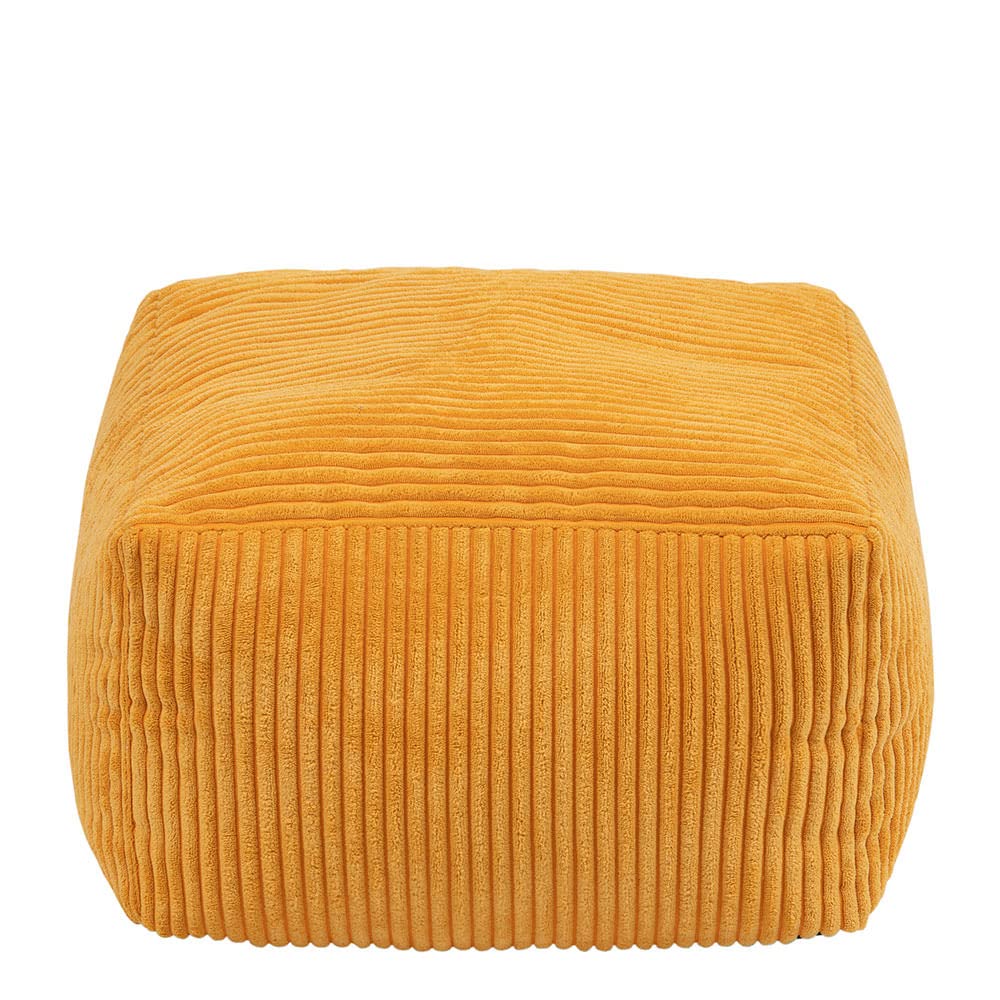 icon Amara Small Cord Bean Bag Footstool with Filling Included, Yellow