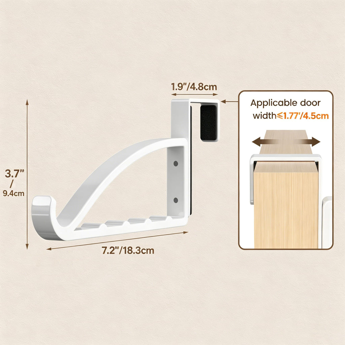 niffgaff Over Door Coat Hanger, Over Door Hanger for Clothes, No Drilling Door Hanger for Bedroom & Bathroom, Door Hangers for Clothes