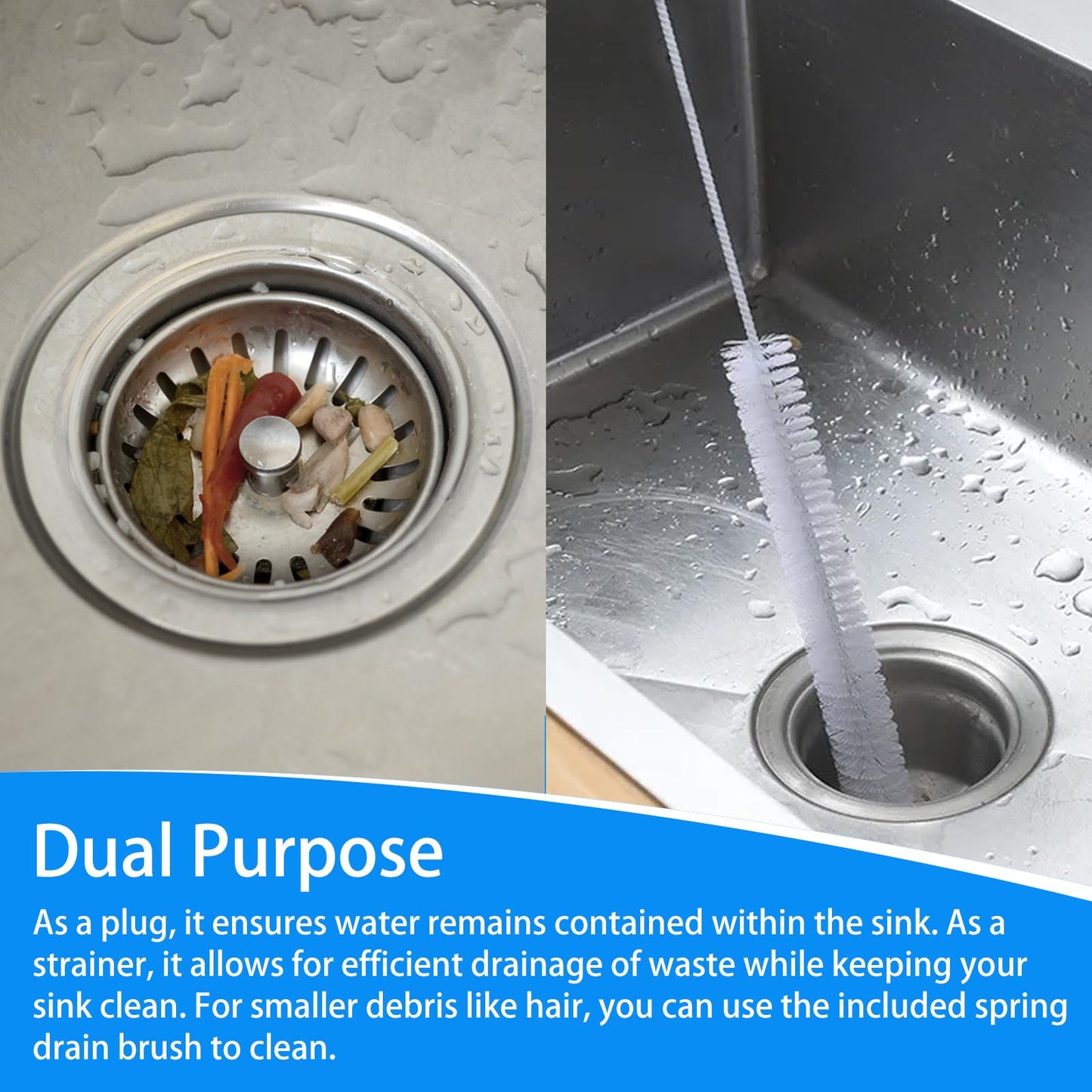 Sink Strainer Plug Replacement 79mm Stainless Steel Thickened Sink Stopper