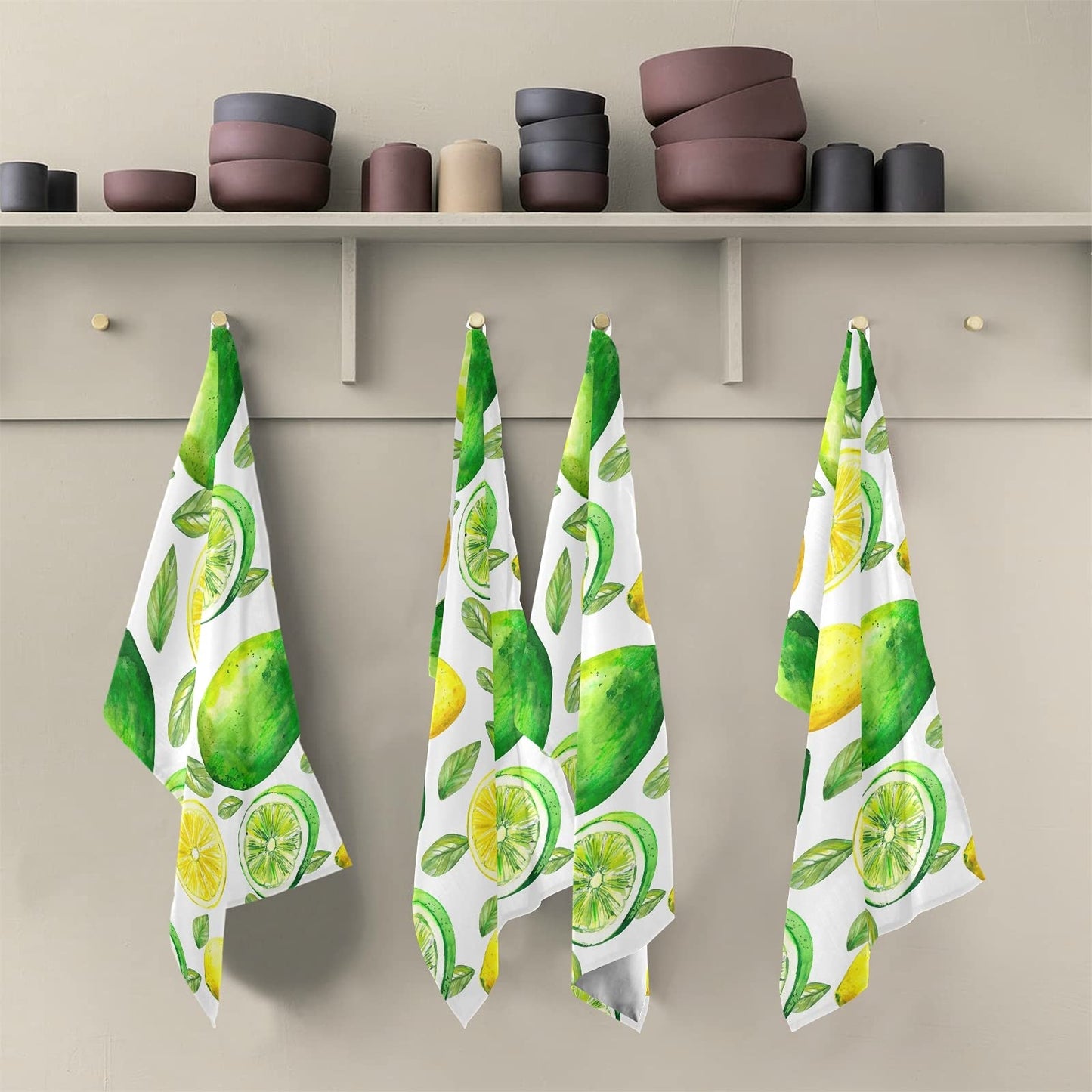 xigua Set of 4 Tea Towels-Lime Lemon Kitchen Towel- Durable & Super Absorbent Dish Cloths - Stylish Design Dish Cloth & Towels 71.1x45.7 cm