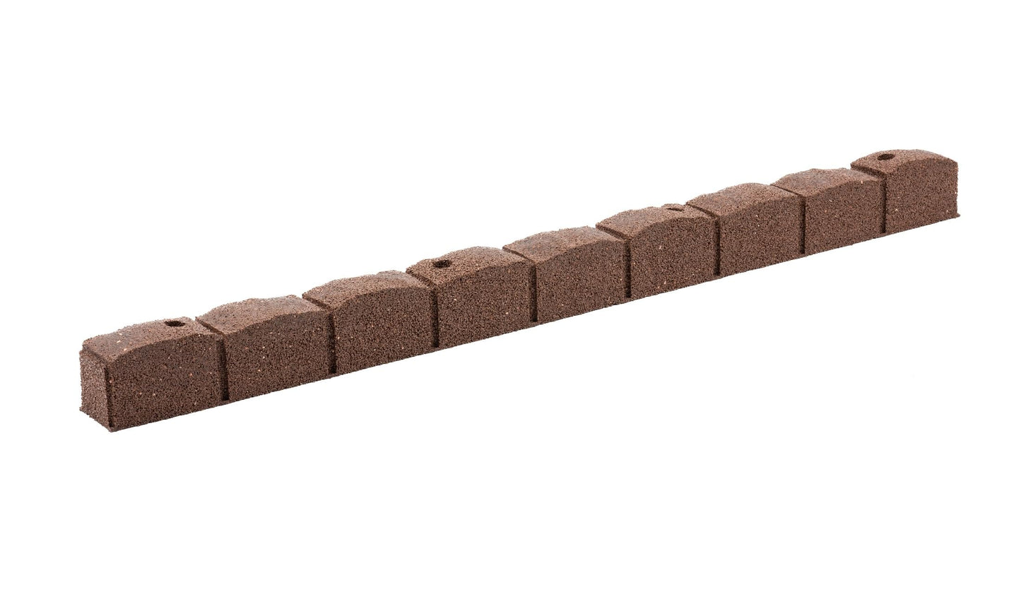 Nicoman Roman Castle Stone Garden Border 4-ft Rubber Landscape Edging Section 120cm, Earth, Pack of 2