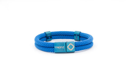 TRION:Z Zen Loop Duo Magnetic Bracelets for Women & Men Wristband Featuring Patented ANSPO Technology Unisex Bracelet (Medium, Indigo Blue)