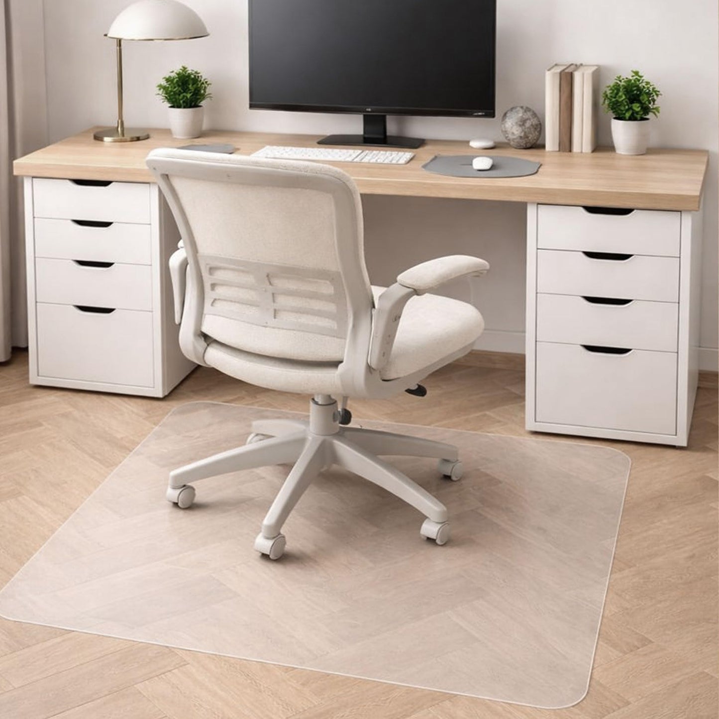 Marvelux Non-Slip Clear PVC Office Chair Mat for Hard Floors, 90 x 120cm