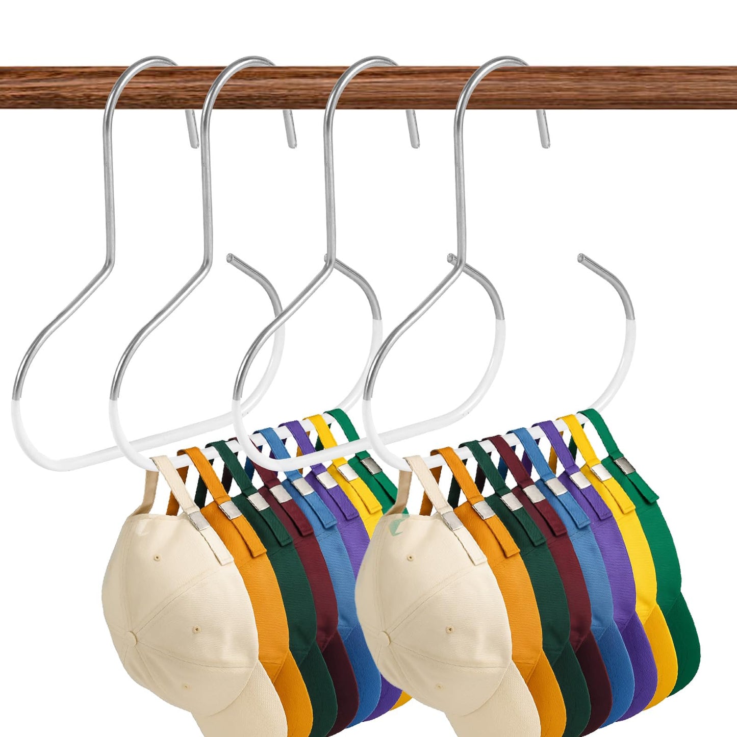 lasuroa 4pcs Hat Organizers, Durable Anti-Slip Baseball Hat Storage Hanger Practical Closet Accessories Suitable for Beanie Belt Tie Scarves Purse