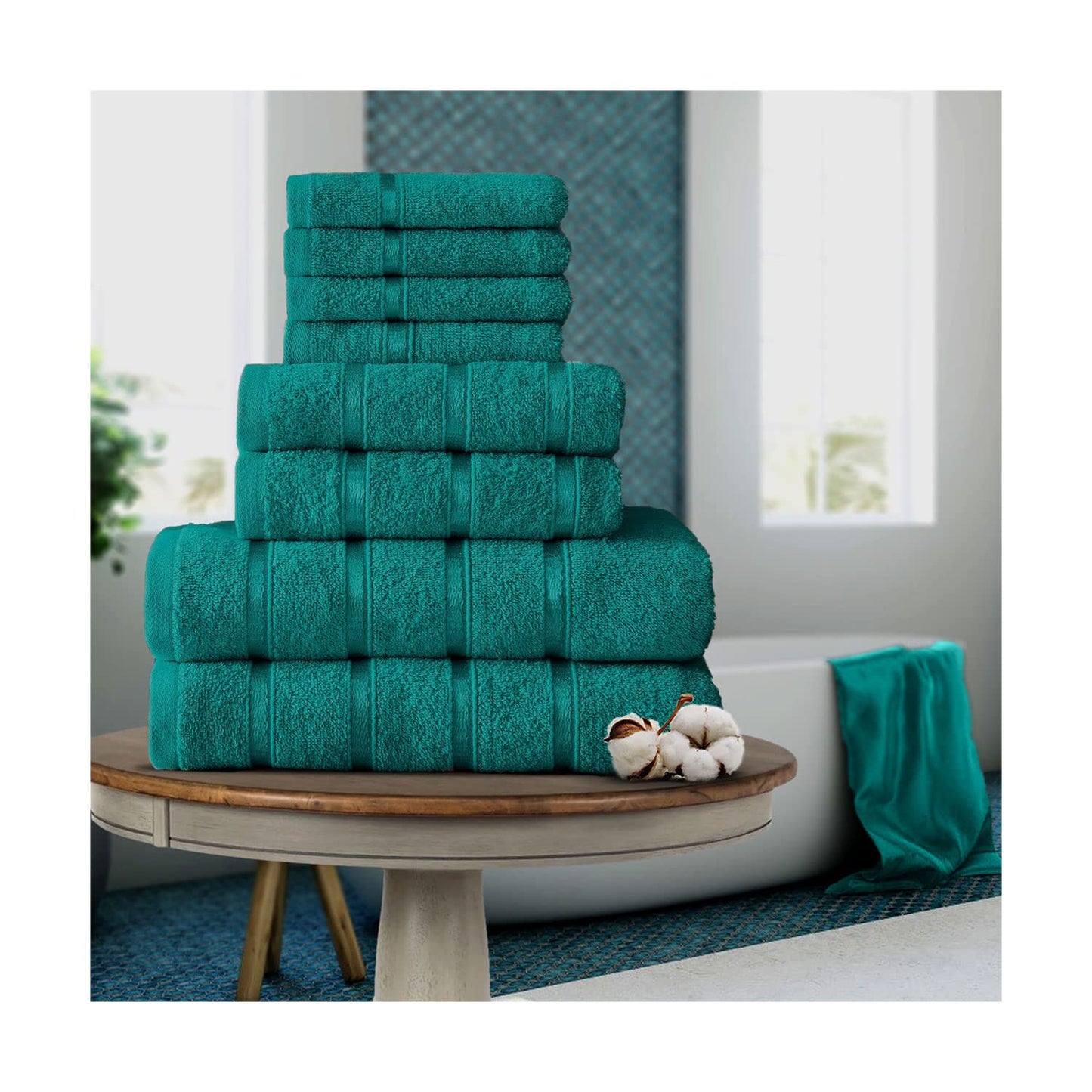 FAIRWAYUK 8-Piece Towels Bale Set for Bathroom, Ultra Soft Premium Quality Water Absorbent Towel Gift Sets, 100% Egyptian Cotton