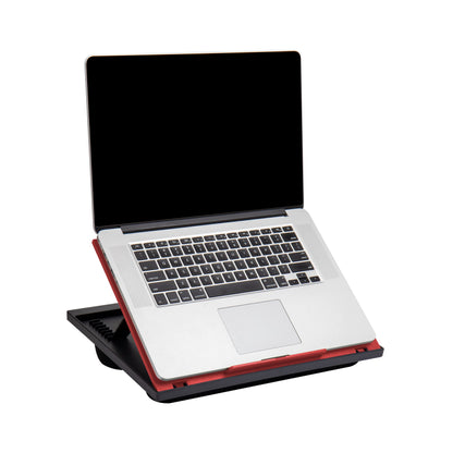 Mind Reader Lap Desk Laptop Stand, Bed Tray, Collapsible, Cushion, Portable, Dorm, Plastic, 14.75" L x 11" W x 7.3" H, Red