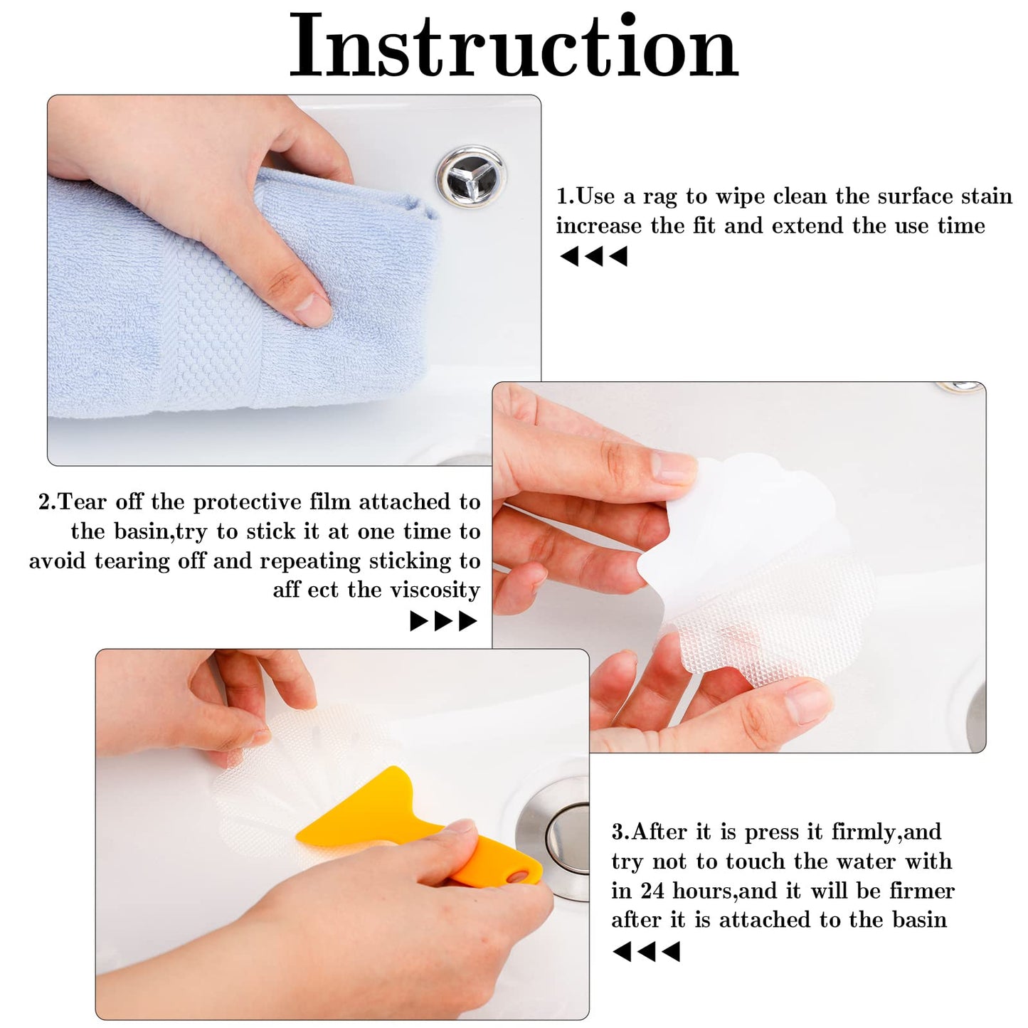 Pinenuts 20 Pcs Non Slip Bathtub Adhesive Stickers with Premium Scraper