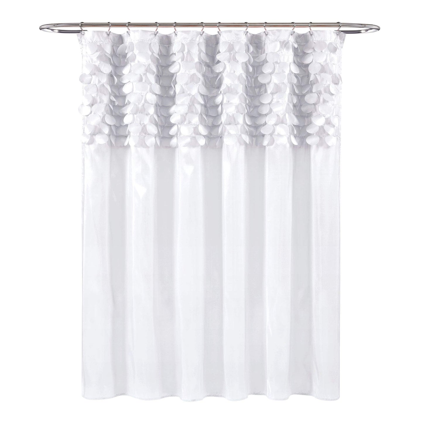 Lush Decor Curtain, Polyester, White, 72" W x 72" L (Pack of 1)