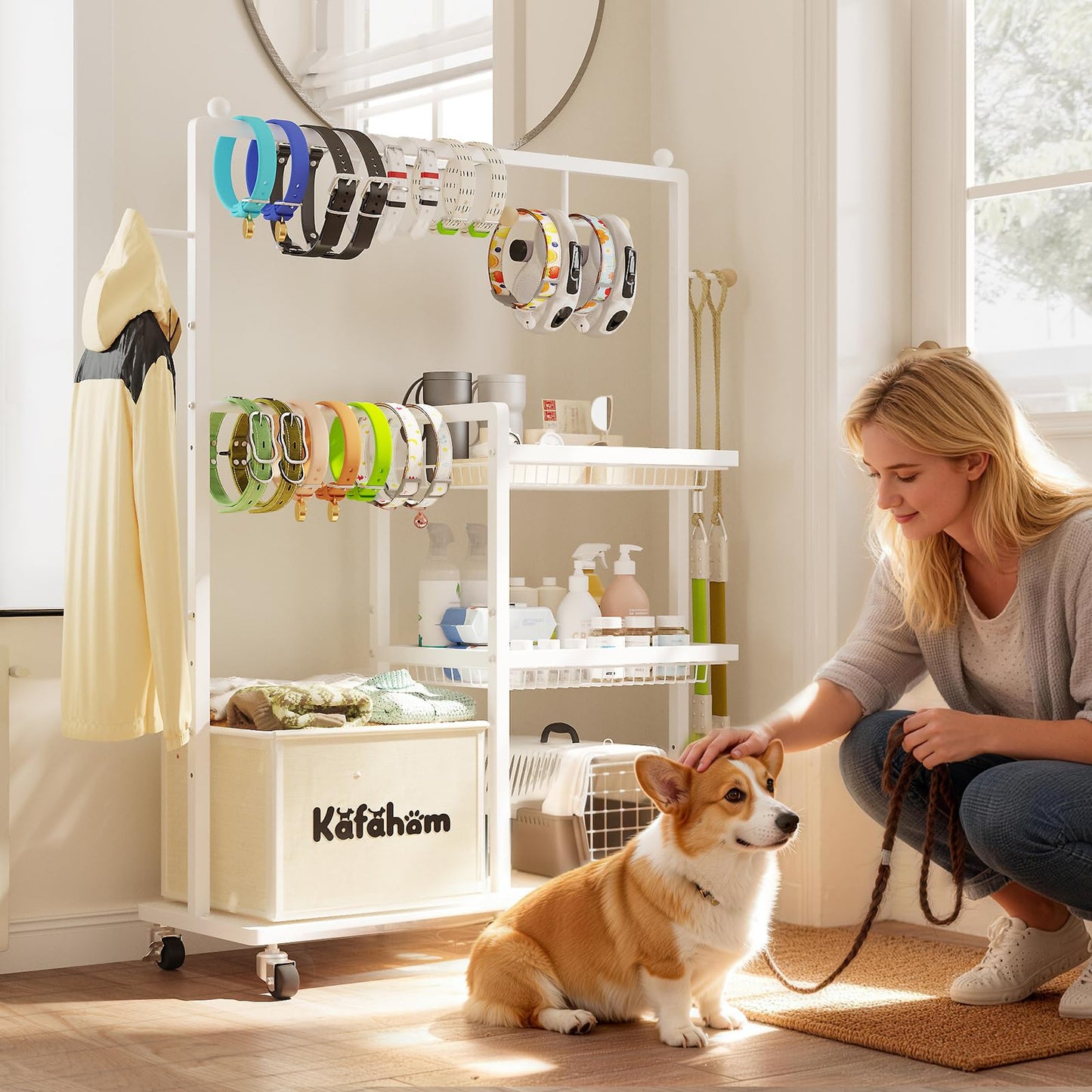 KAFAHOM Dog Toy Basket, Basket For Dog Toys Living Room, The Stuff For Dogs, Cat Toy Box, Dog Toy Bin, Toy Chest Storage