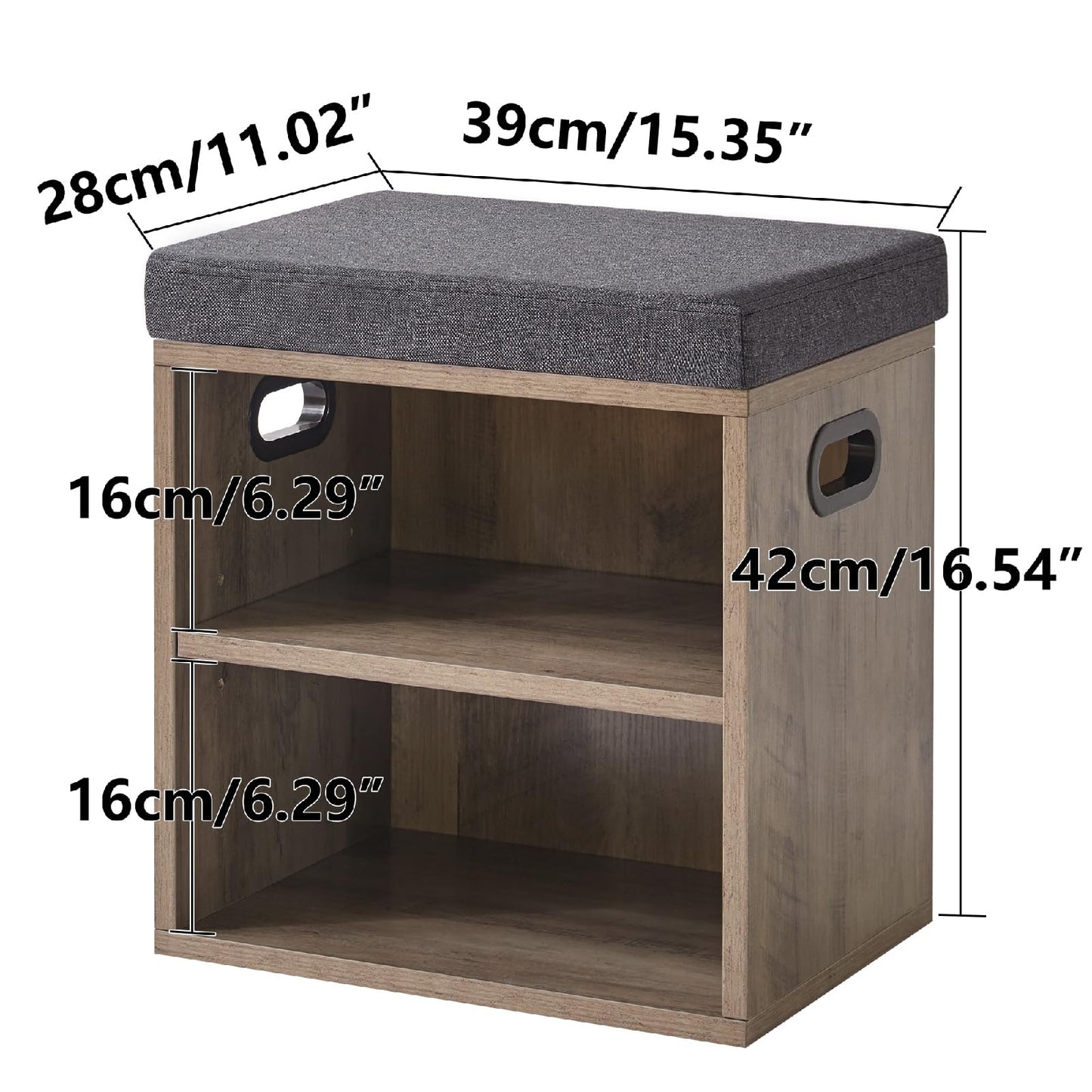 YMYNY Small Shoe Storage Bench with Cushion, Silver Gray HBD028Y
