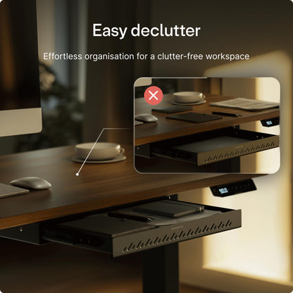 Desktronic Hidden Organizer, Under-Desk Storage Drawer - Easy Installation, Space-Saving, Large Capacity, Metal, for Office and Vanity