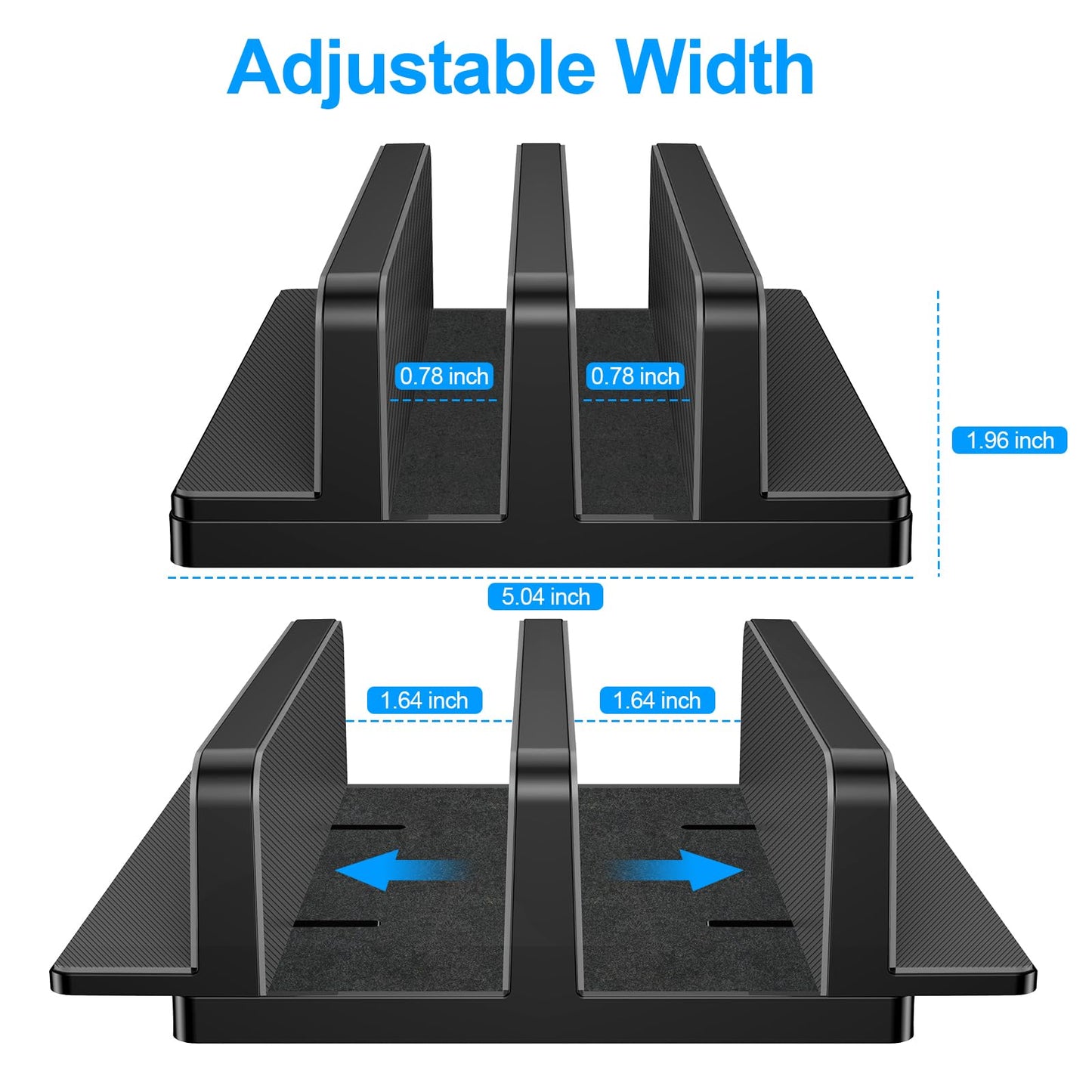 Gogoonike Vertical Laptop Stand, Laptop Holder with Adjustable Dock